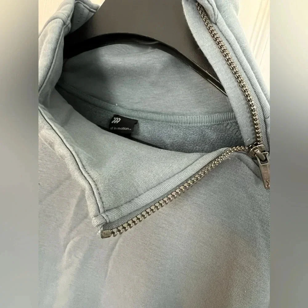 All in Motion  Women's Size S Asymmetrical Zip Pullover Sweatshirt blue. - Picture 7 of 8